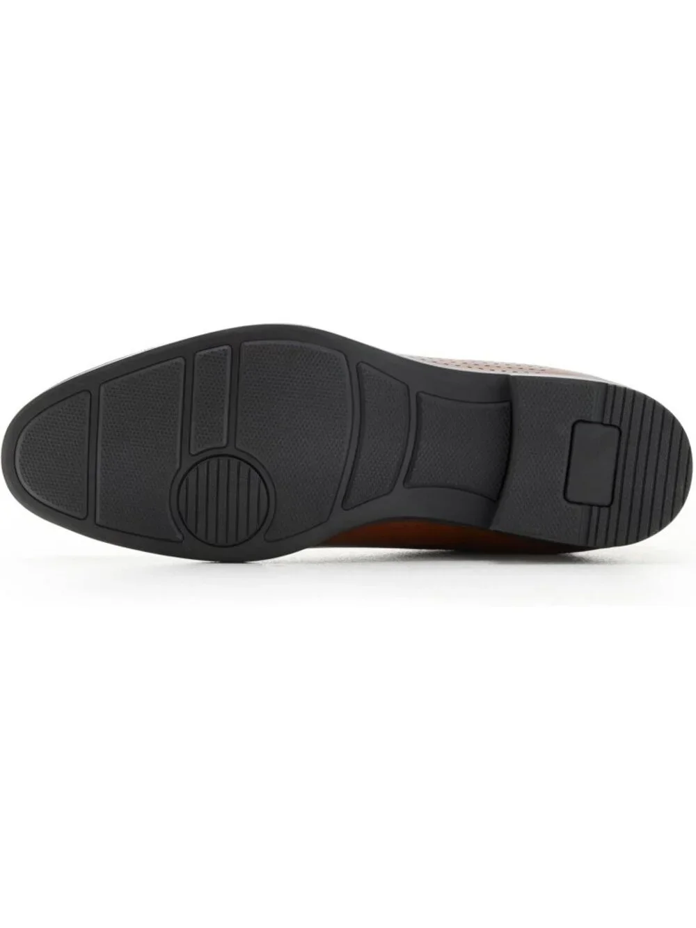 Marc Joseph Men's Cognac Faux Leather Closed Toe Casual Oxford Block Heel Shoes